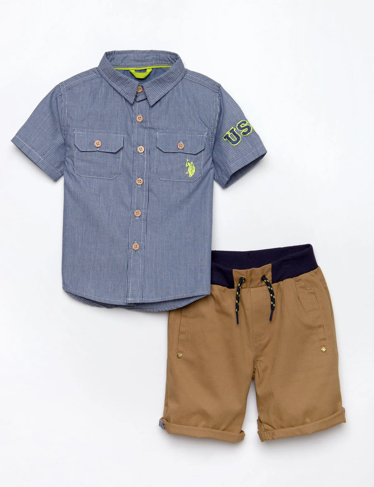 10181-boys-2-piece-shirt-drawstring-short-set-1.webp Boys 2 Piece Shirt & Drawstring Short Set