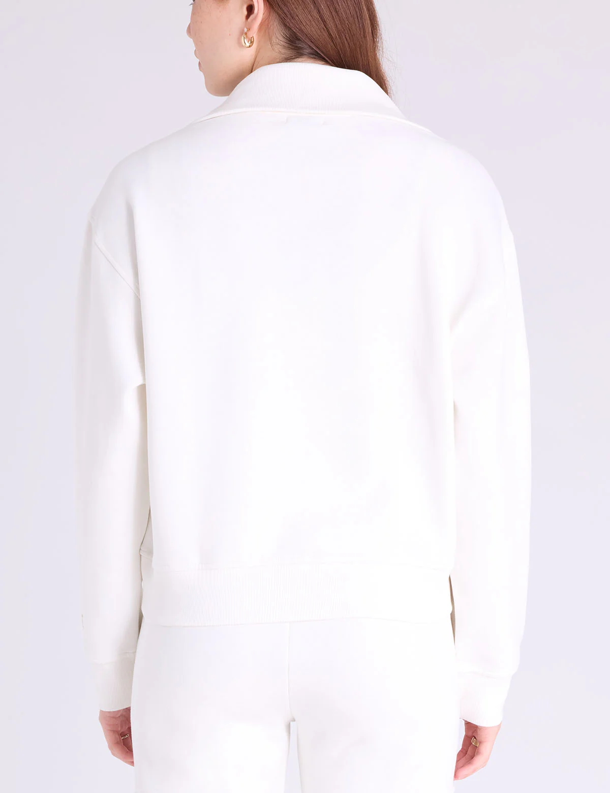 QUARTER ZIP METALLIC EMBROIDERED PULLOVER