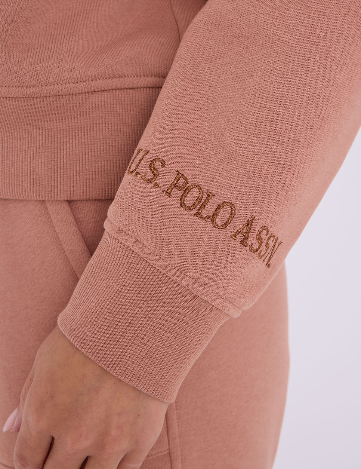 QUARTER ZIP METALLIC EMBROIDERED PULLOVER