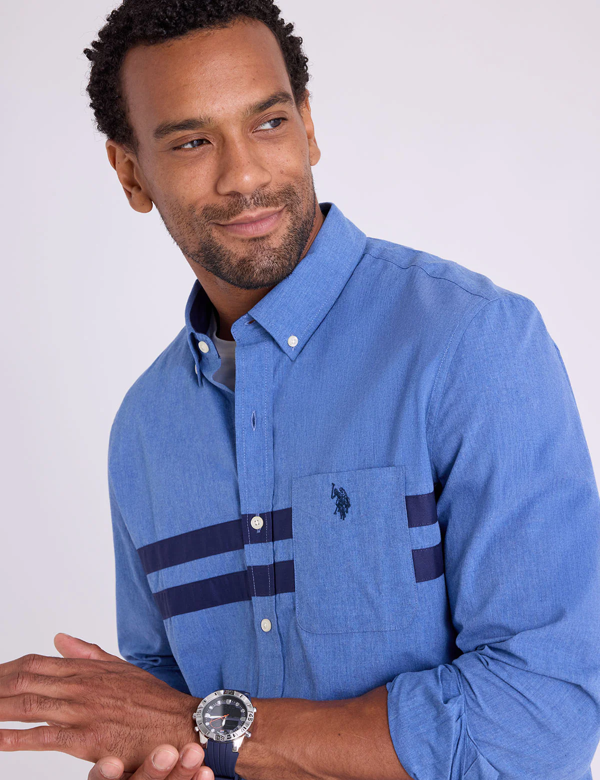 11514-long-sleeve-peached-heather-chest-stripe-shirt-6.webp LONG SLEEVE PEACHED HEATHER CHEST STRIPE SHIRT