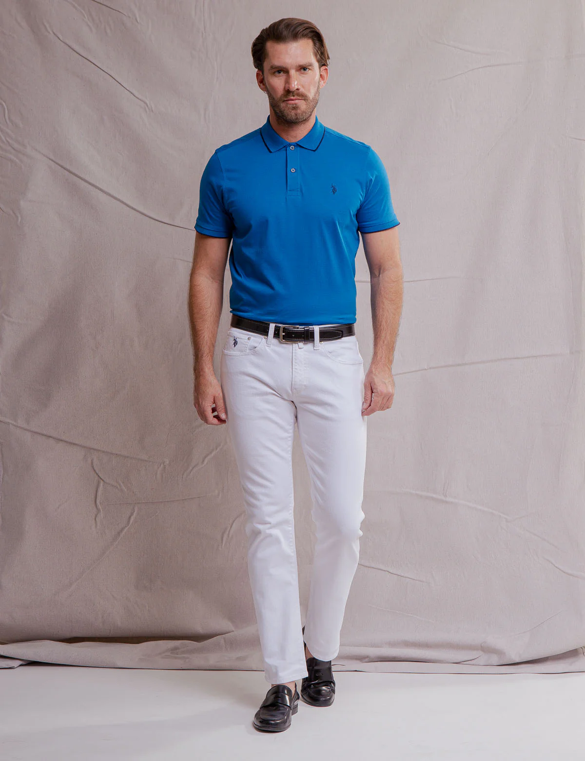 WHITE LABEL MERCERIZED COTTON POLO SHIRT