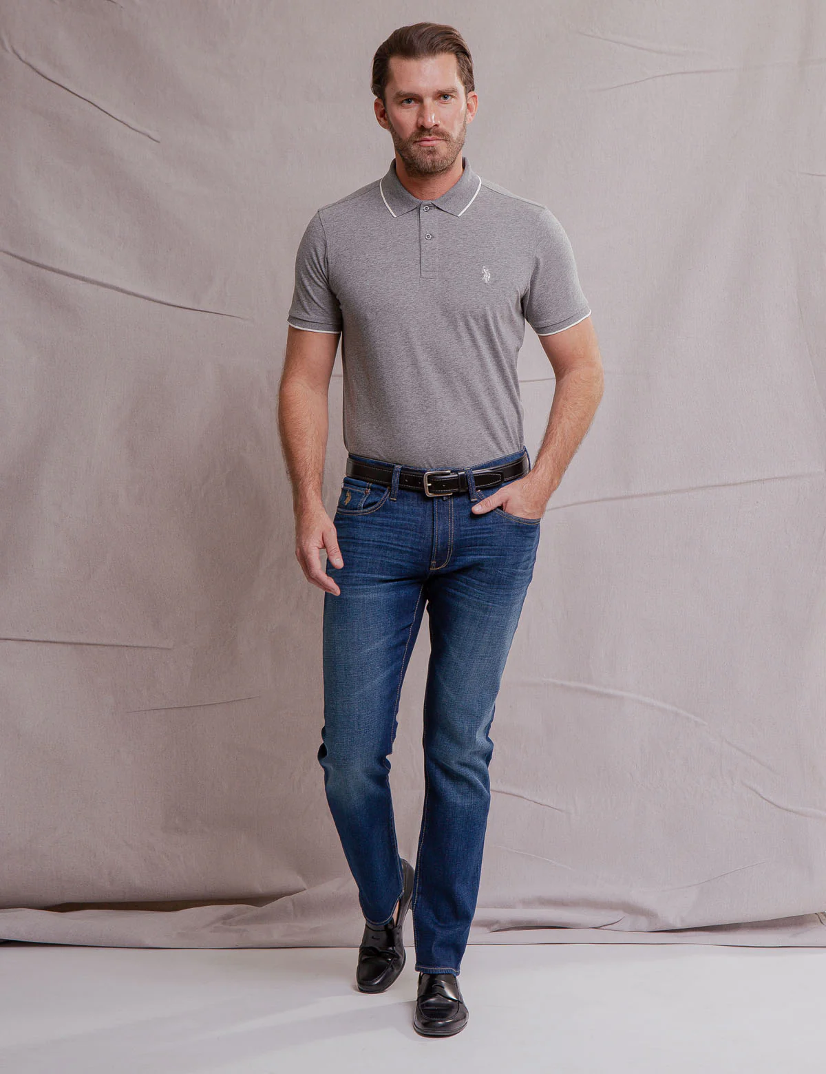 WHITE LABEL MERCERIZED COTTON POLO SHIRT