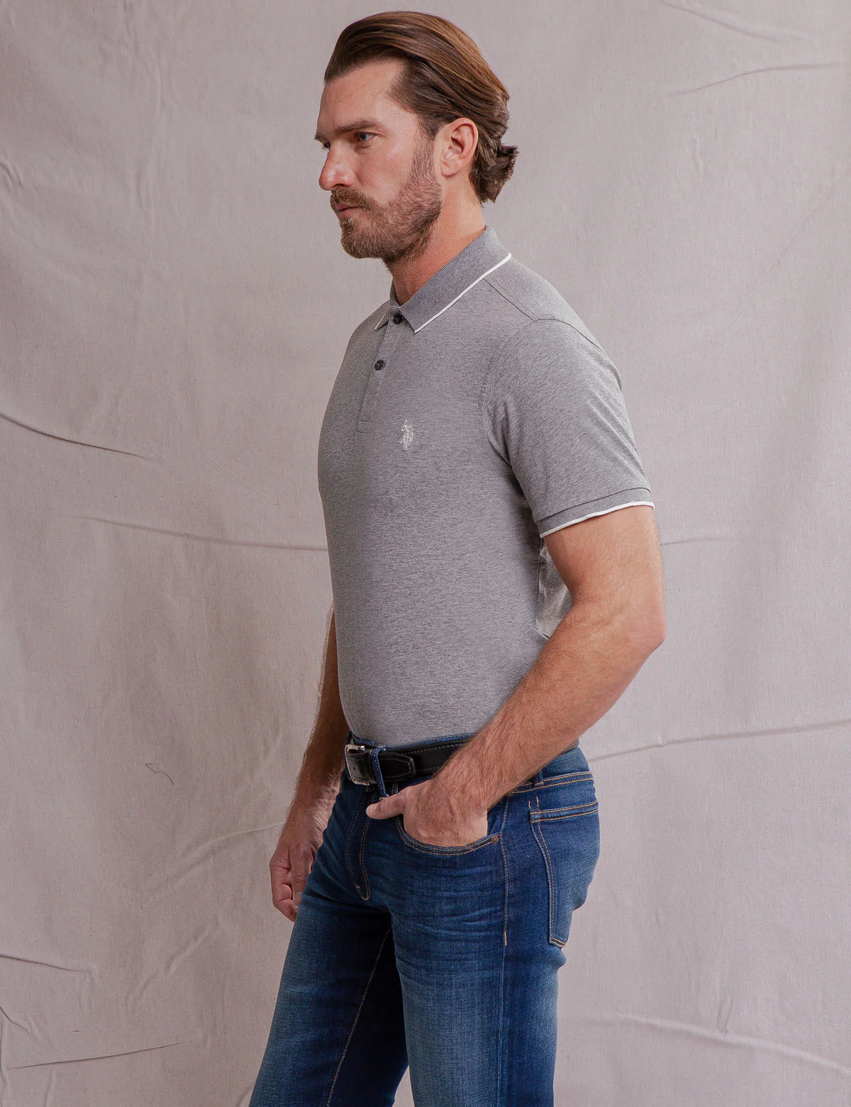 WHITE LABEL MERCERIZED COTTON POLO SHIRT