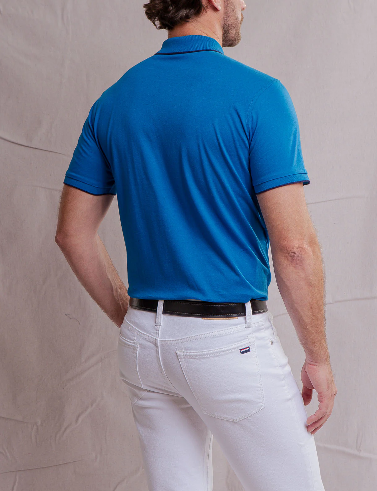 WHITE LABEL MERCERIZED COTTON POLO SHIRT