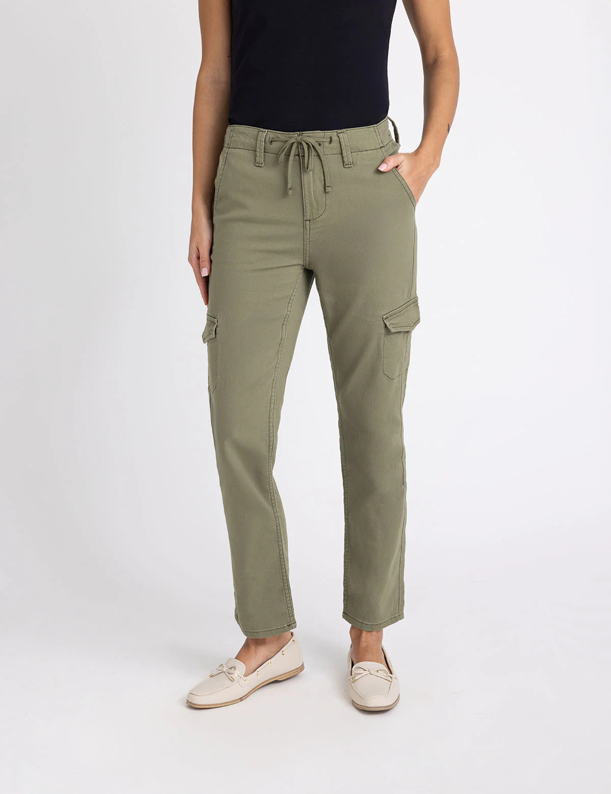 HIGH RISE CARGO DRAWSTRING PANT