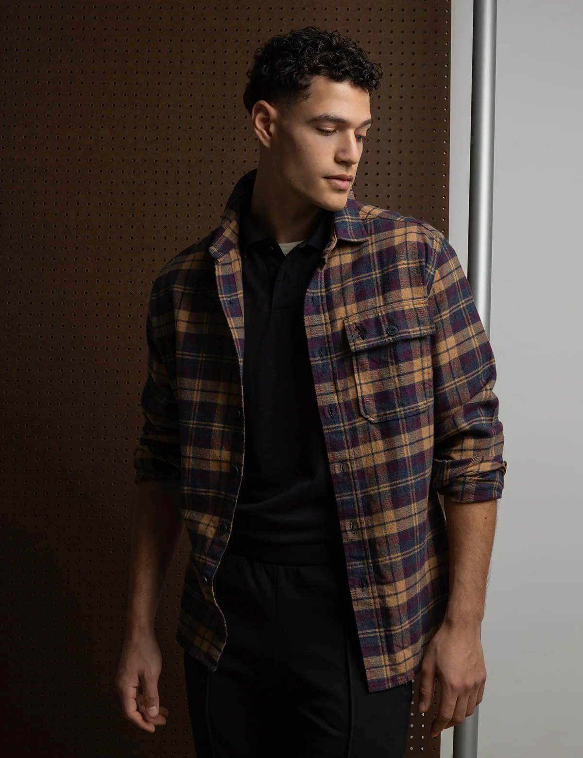 12963-white-label-heather-twill-plaid-shirt-1.webp WHITE LABEL HEATHER TWILL PLAID SHIRT