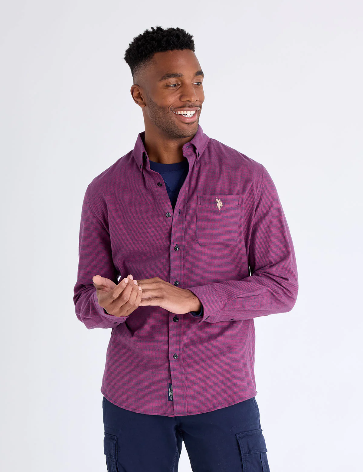 12969-long-sleeve-houndstooth-peached-twill-shirt-1.webp LONG SLEEVE HOUNDSTOOTH PEACHED TWILL SHIRT