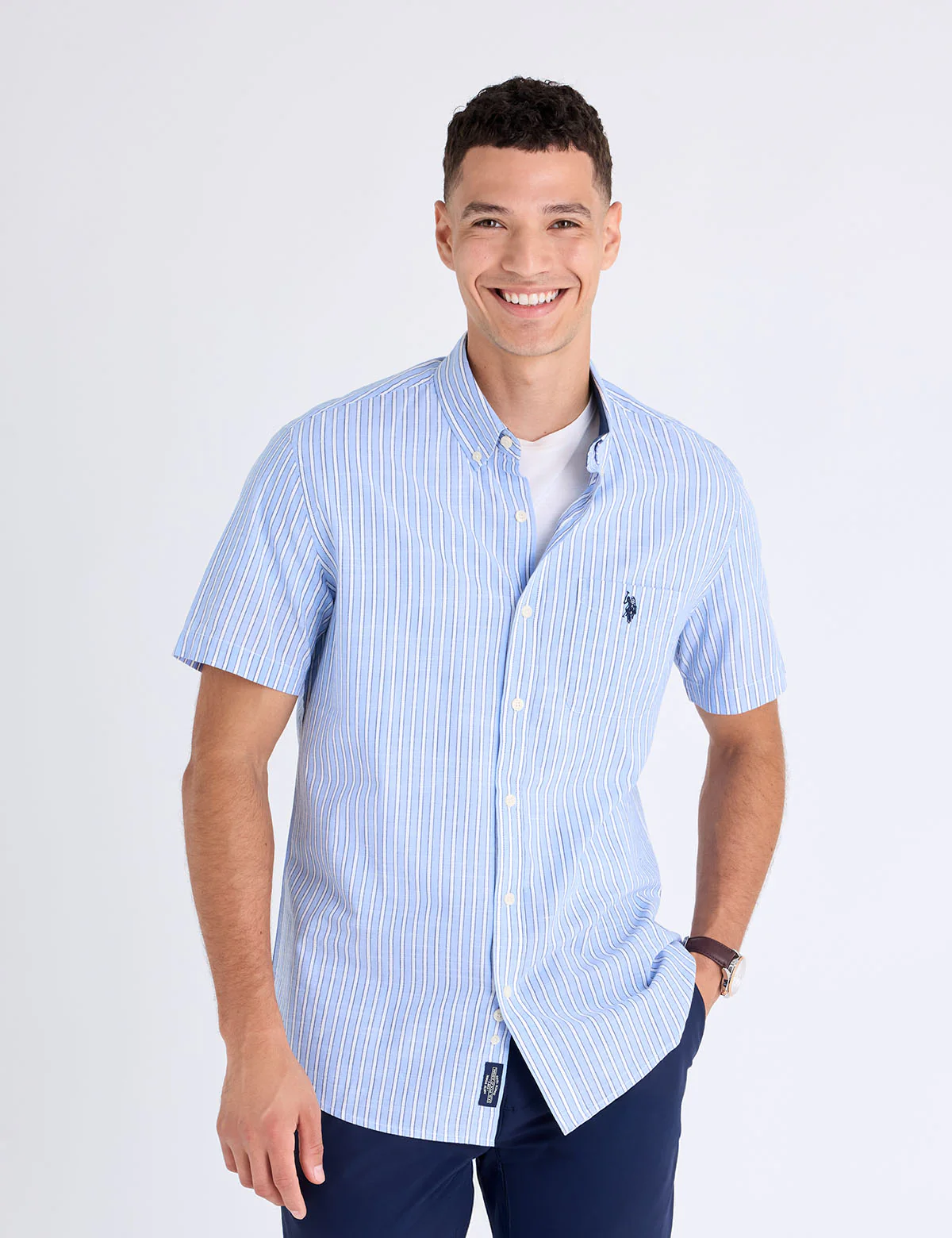 13050-short-sleeve-vertical-stripe-slub-poplin-shirt-1.webp SHORT SLEEVE VERTICAL STRIPE SLUB POPLIN SHIRT