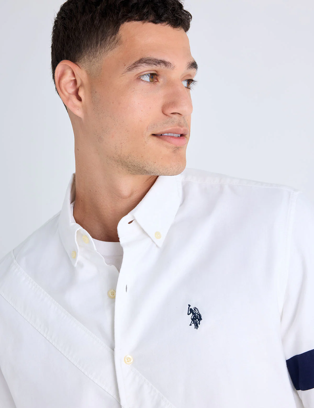 LONG SLEEVE DIAGONAL SASH SOLID OXFORD SHIRT