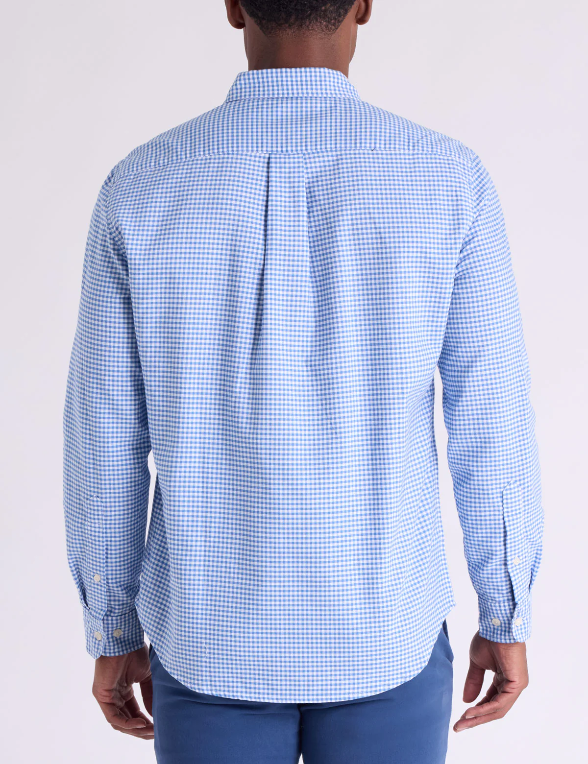 LONG SLEEVE LIGHT WEIGHT GINGHAM OXFORD SHIRT