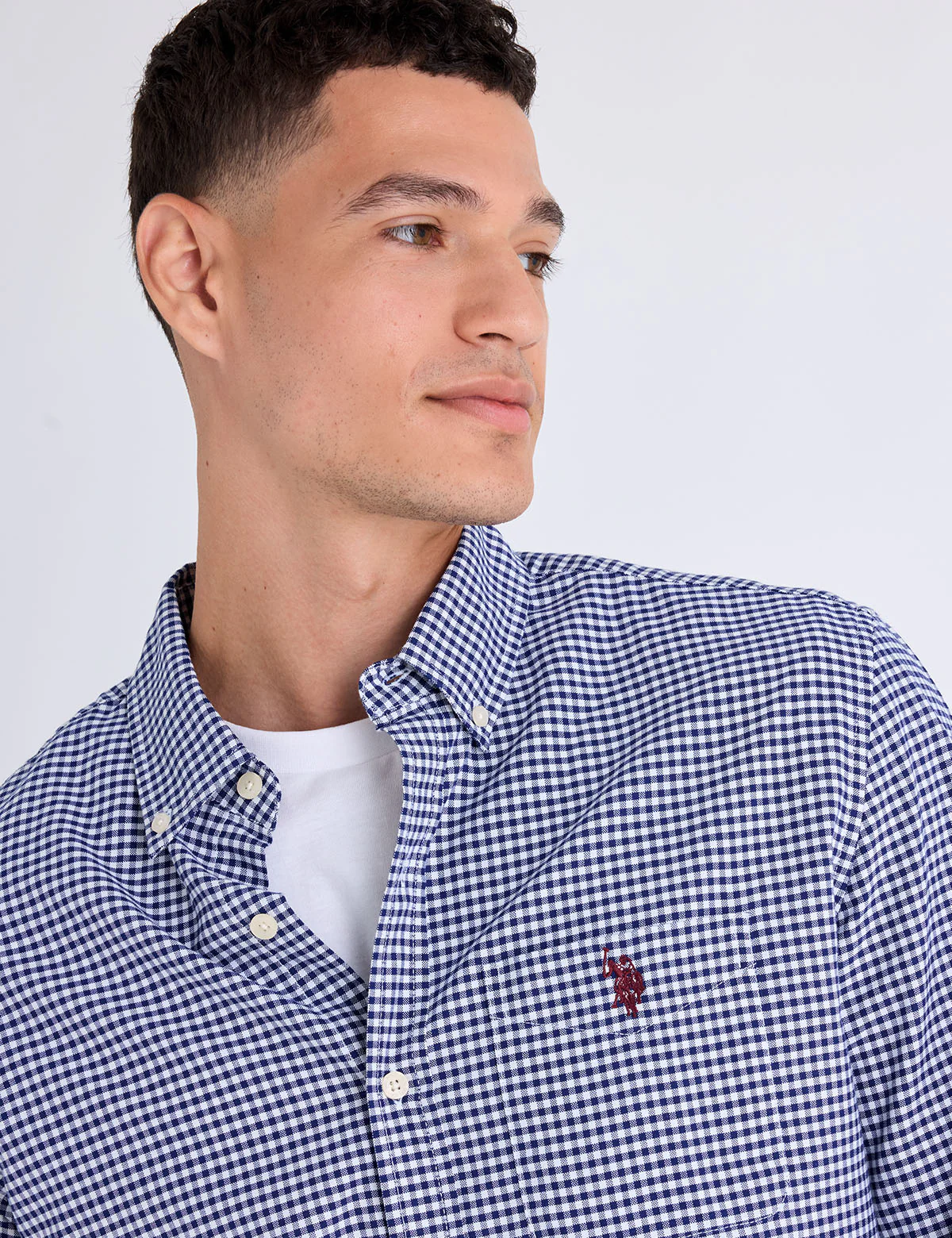 LONG SLEEVE LIGHT WEIGHT GINGHAM OXFORD SHIRT