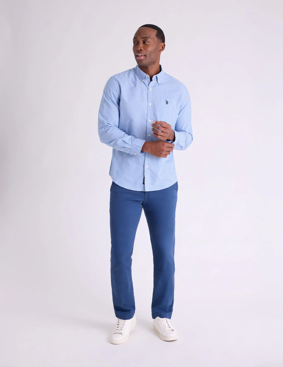 LONG SLEEVE LIGHT WEIGHT GINGHAM OXFORD SHIRT