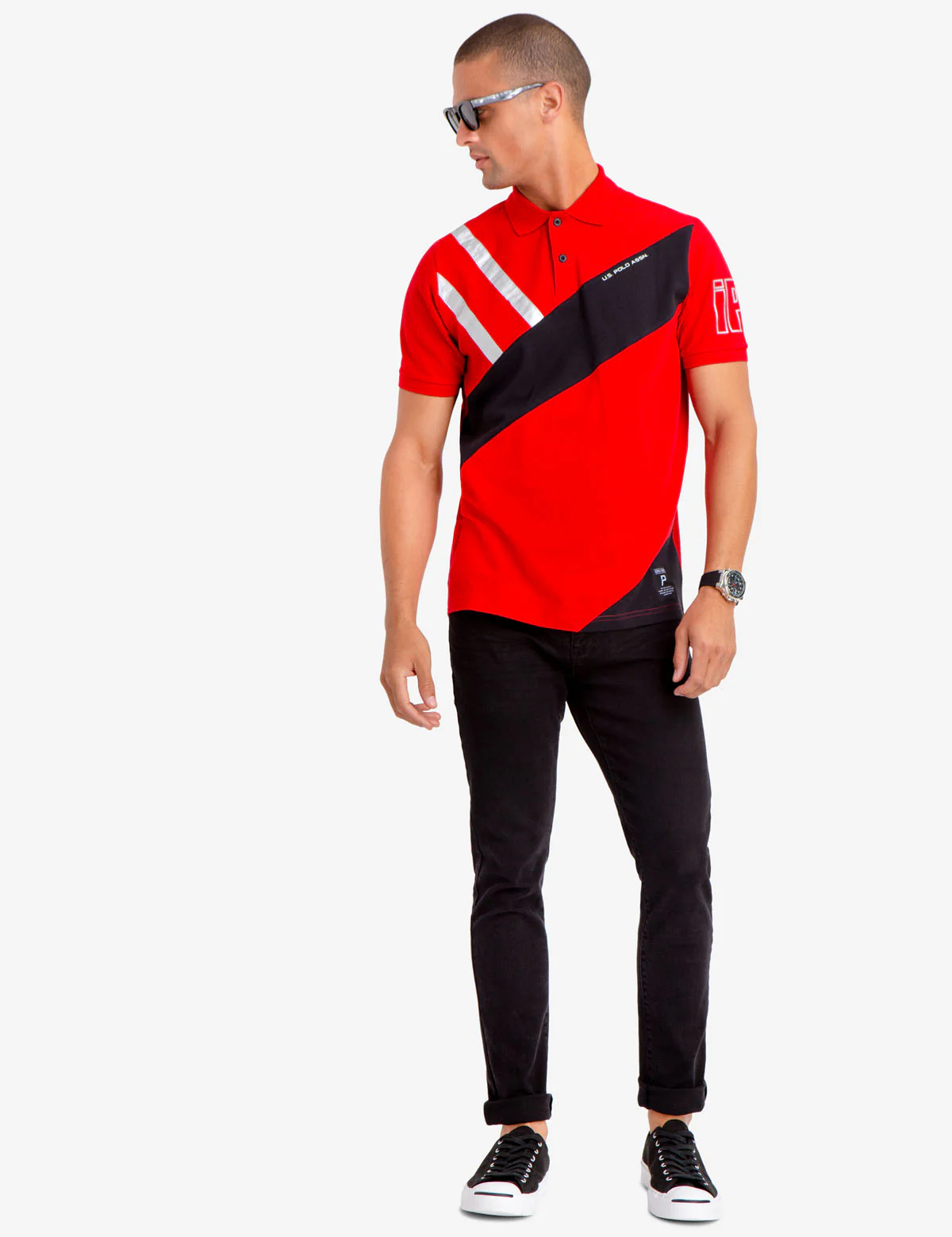 14080-silver-metallic-detail-colorblock-polo-shirt-2.webp SILVER METALLIC DETAIL COLORBLOCK POLO SHIRT