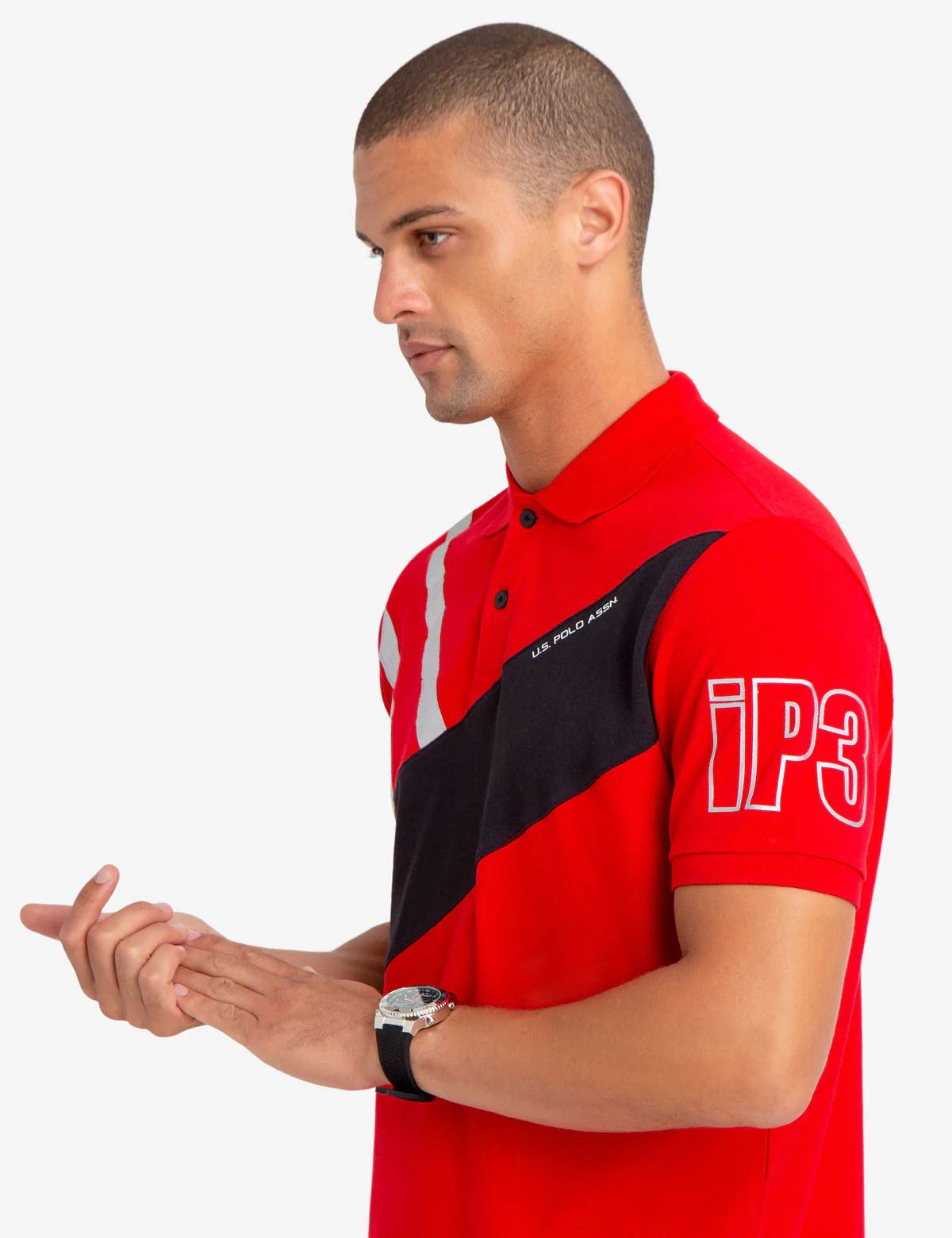 14080-silver-metallic-detail-colorblock-polo-shirt-3.webp SILVER METALLIC DETAIL COLORBLOCK POLO SHIRT