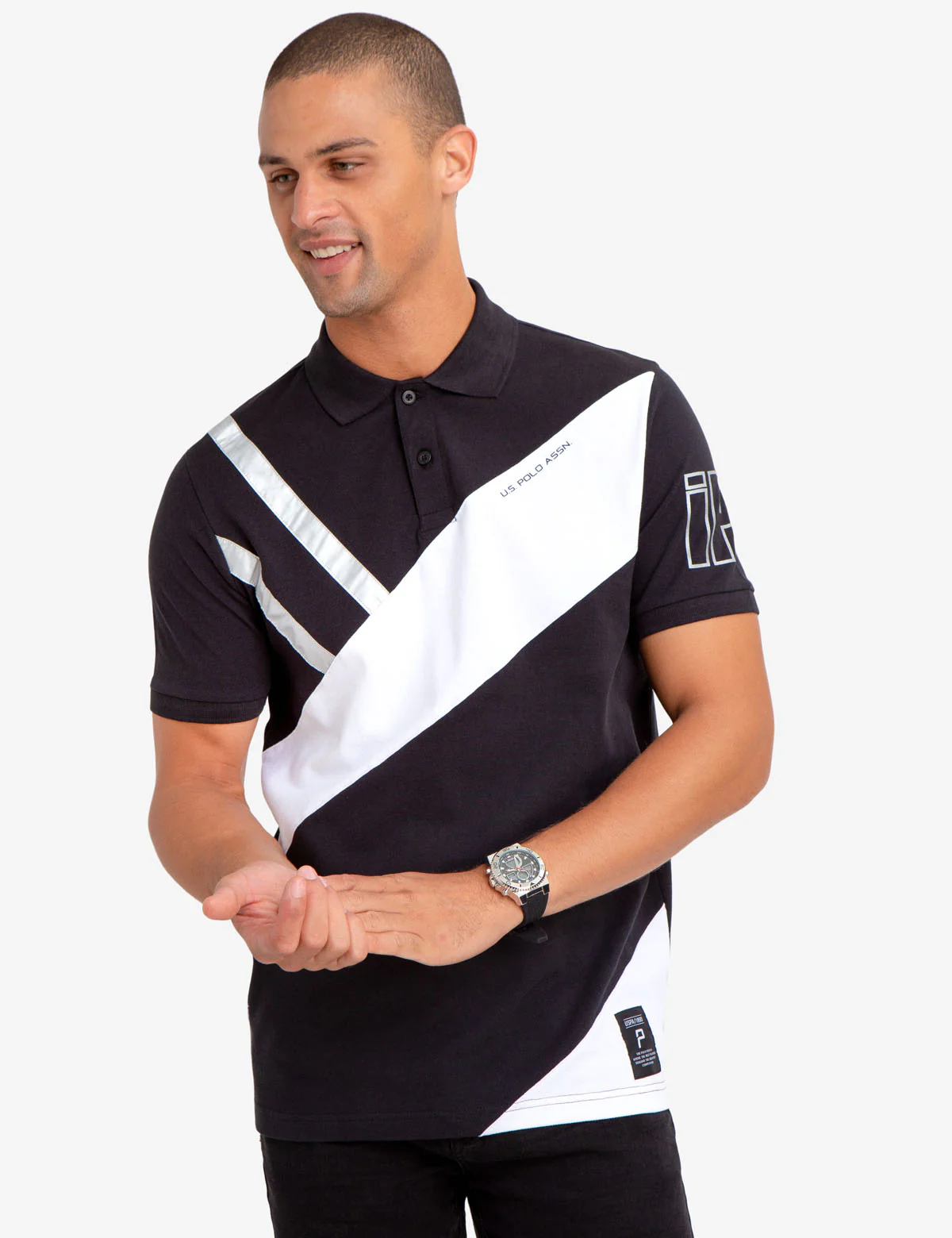 14080-silver-metallic-detail-colorblock-polo-shirt-5.webp SILVER METALLIC DETAIL COLORBLOCK POLO SHIRT