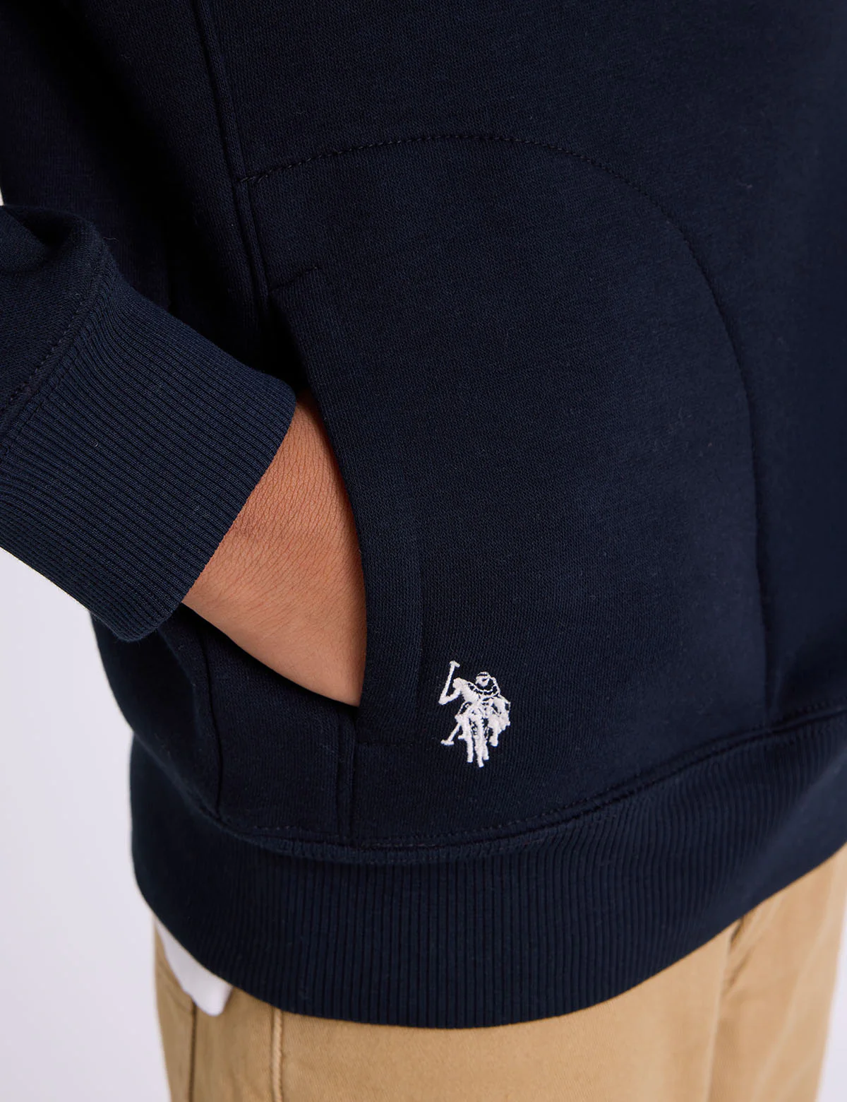 BOYS USA 1/4 ZIP FLEECE MOCK PULLOVER