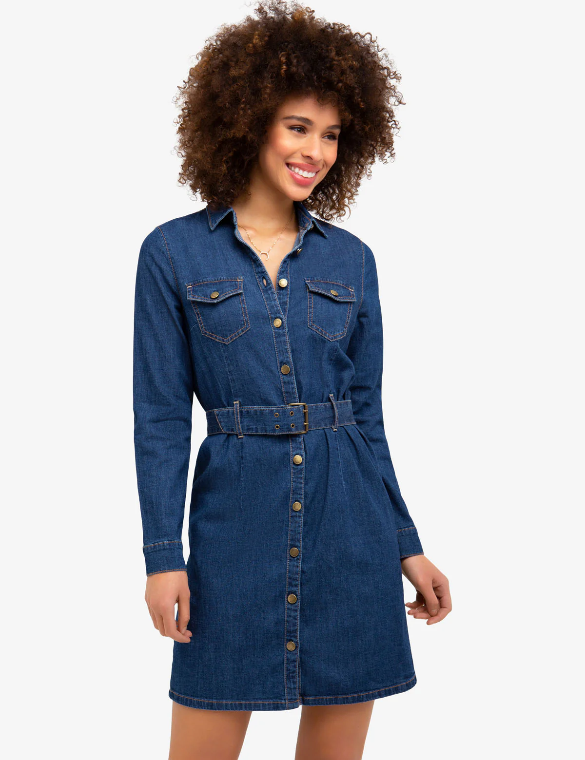 14754-stretch-denim-belted-shirt-dress-1.webp STRETCH DENIM BELTED SHIRT DRESS