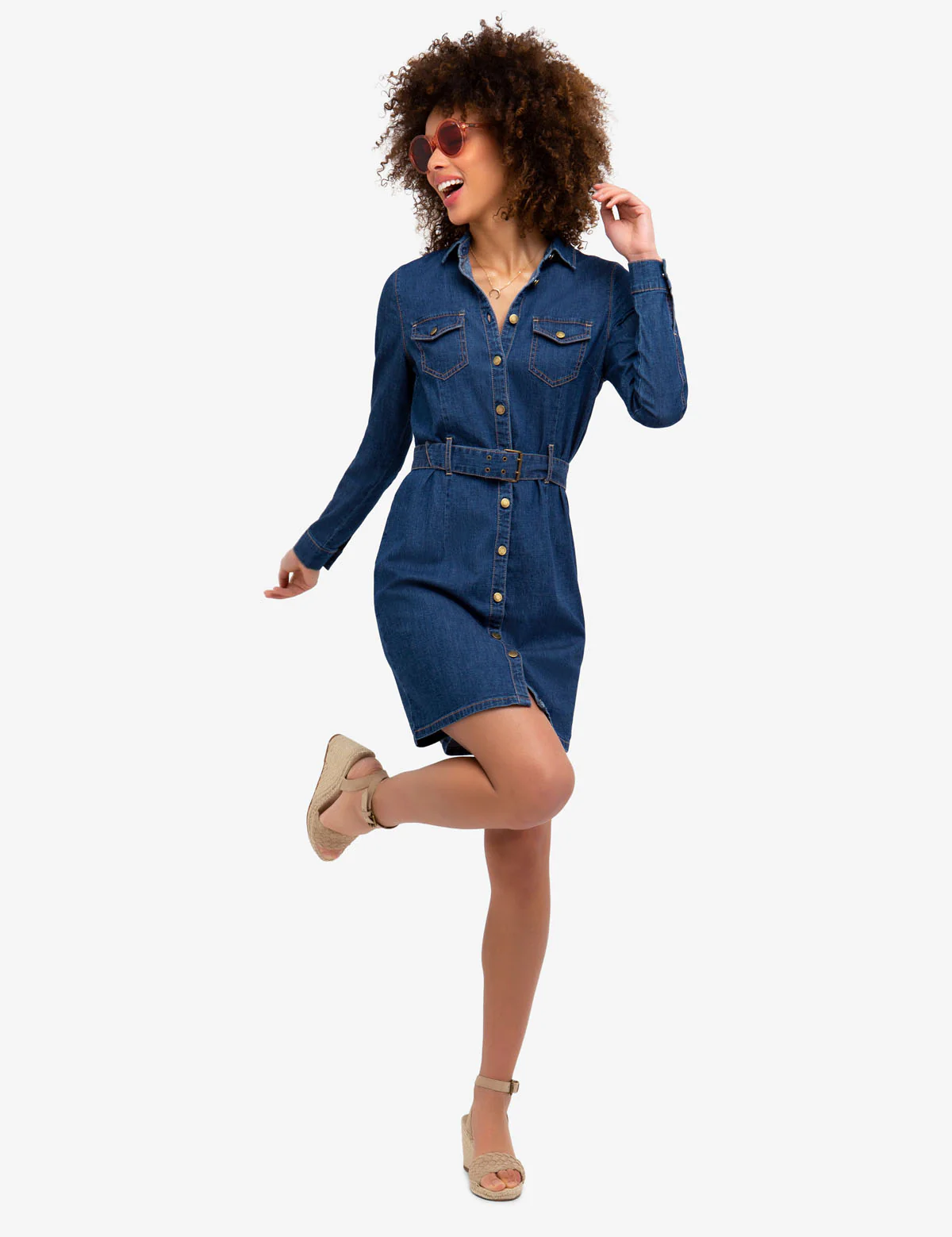 14754-stretch-denim-belted-shirt-dress-2.webp STRETCH DENIM BELTED SHIRT DRESS
