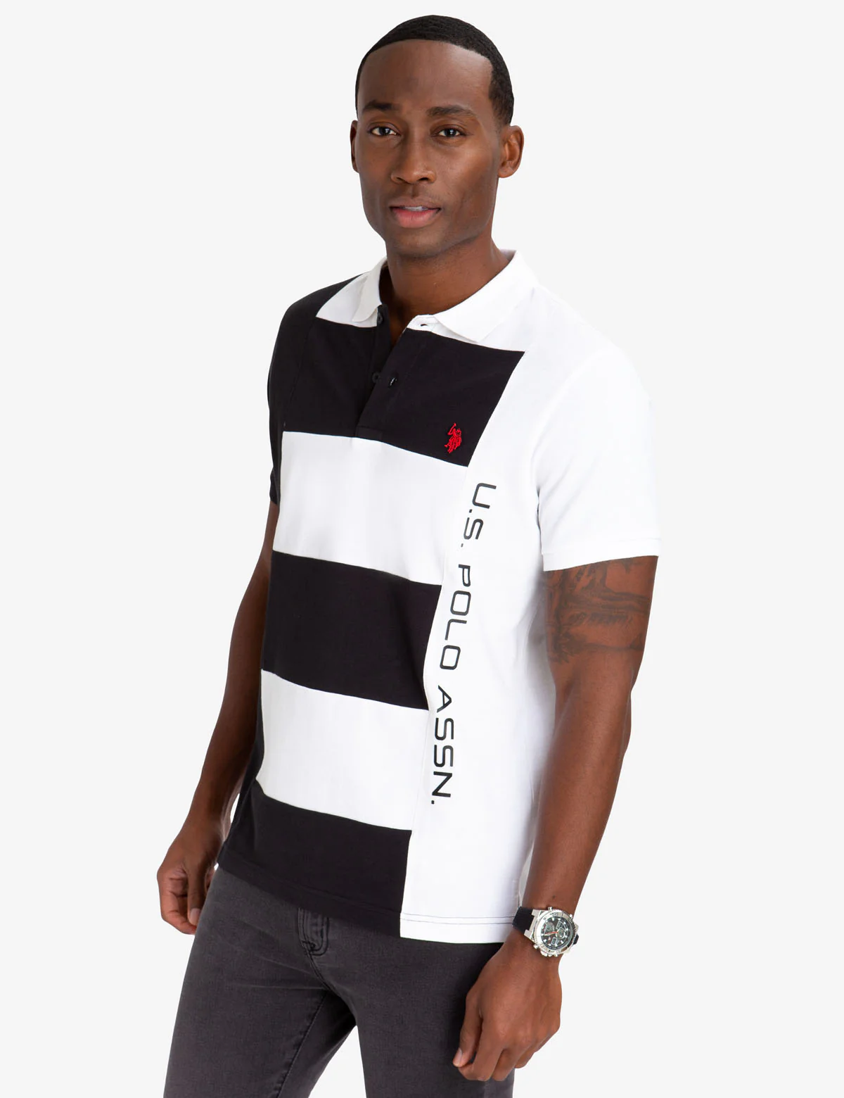 SIDE COLORBLOCK VERTICAL POLO SHIRT