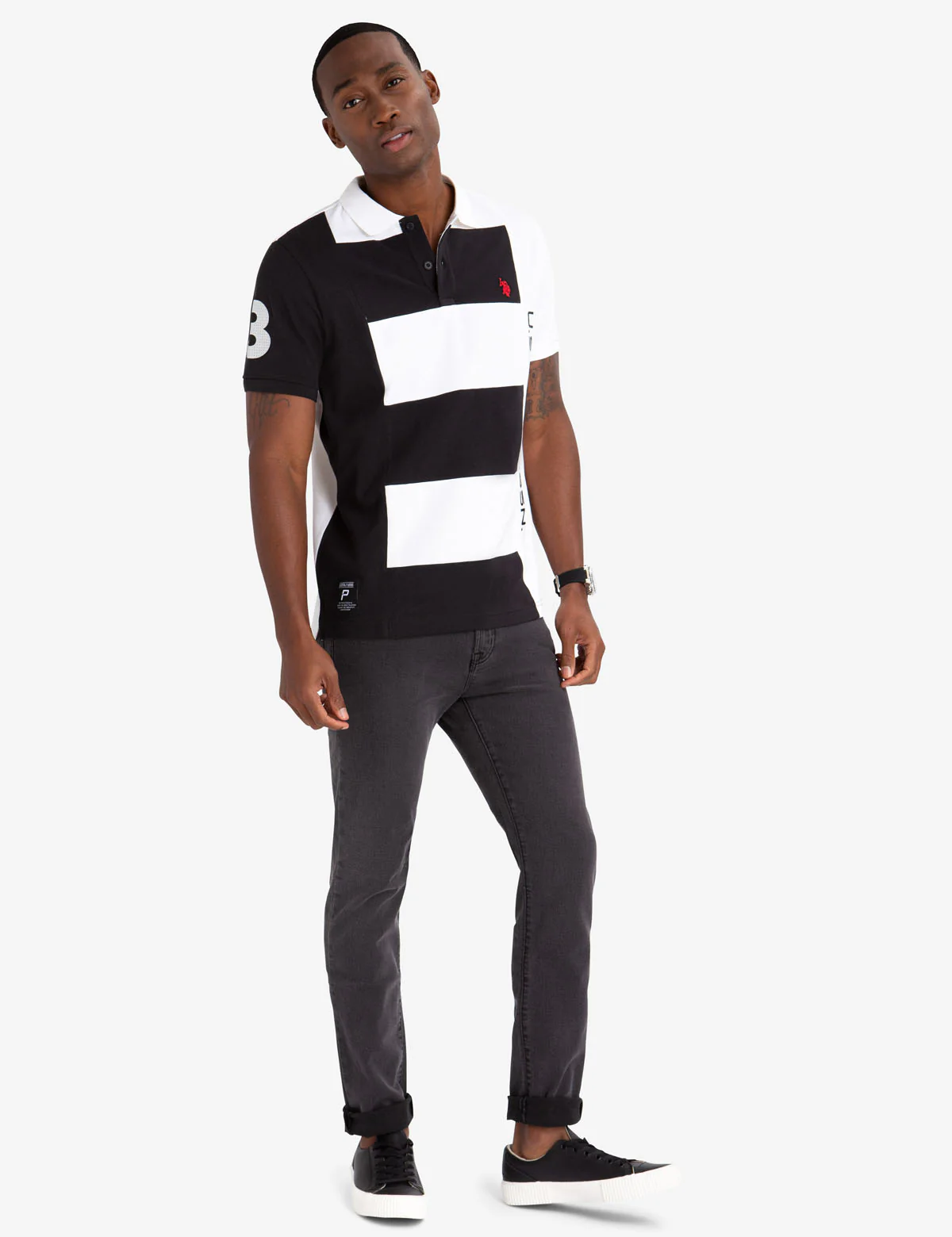 SIDE COLORBLOCK VERTICAL POLO SHIRT
