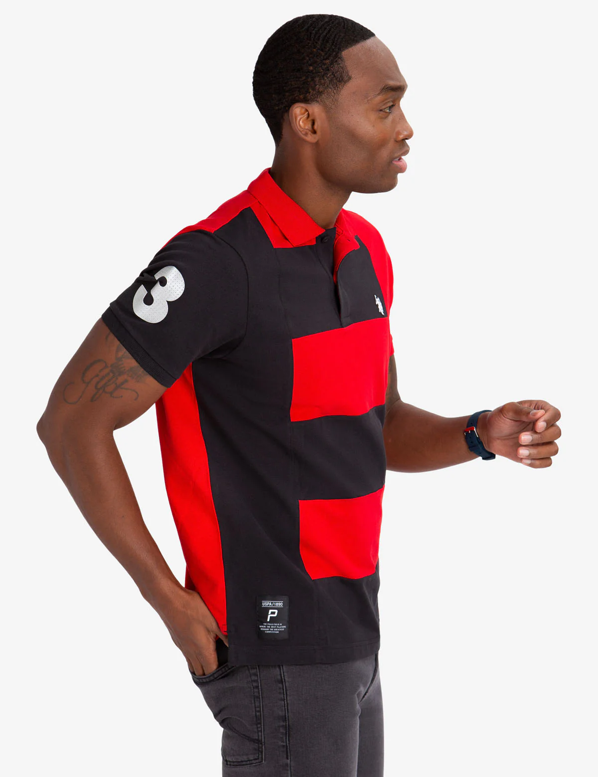 SIDE COLORBLOCK VERTICAL POLO SHIRT