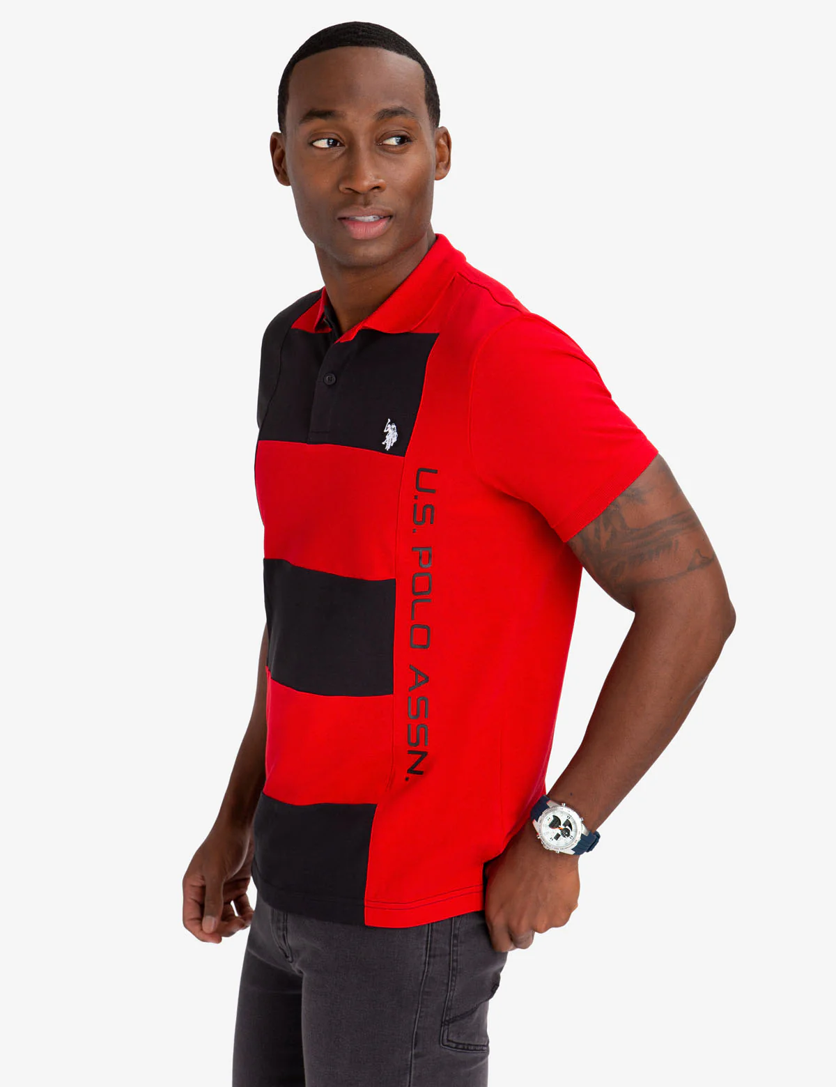 SIDE COLORBLOCK VERTICAL POLO SHIRT