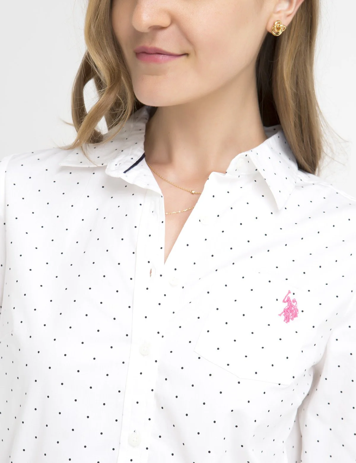 STRETCH DOT POPLIN SHIRT