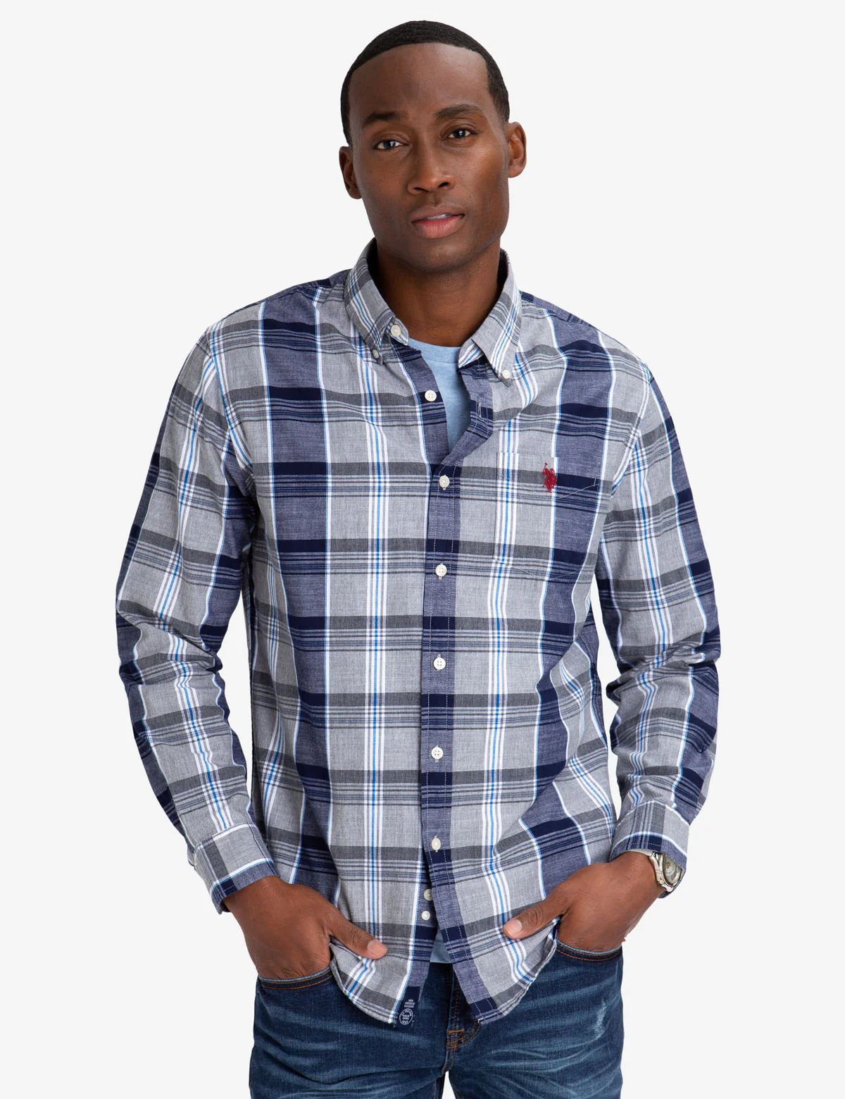 15879-large-plaid-slub-poplin-shirt-1.webp LARGE PLAID SLUB POPLIN SHIRT