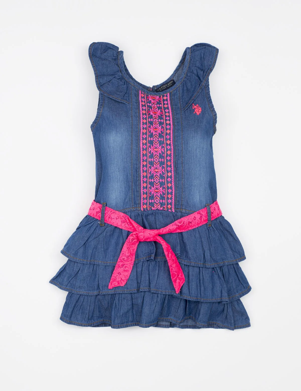 16676-girls-denim-embroidered-dress-2.webp GIRLS DENIM EMBROIDERED DRESS