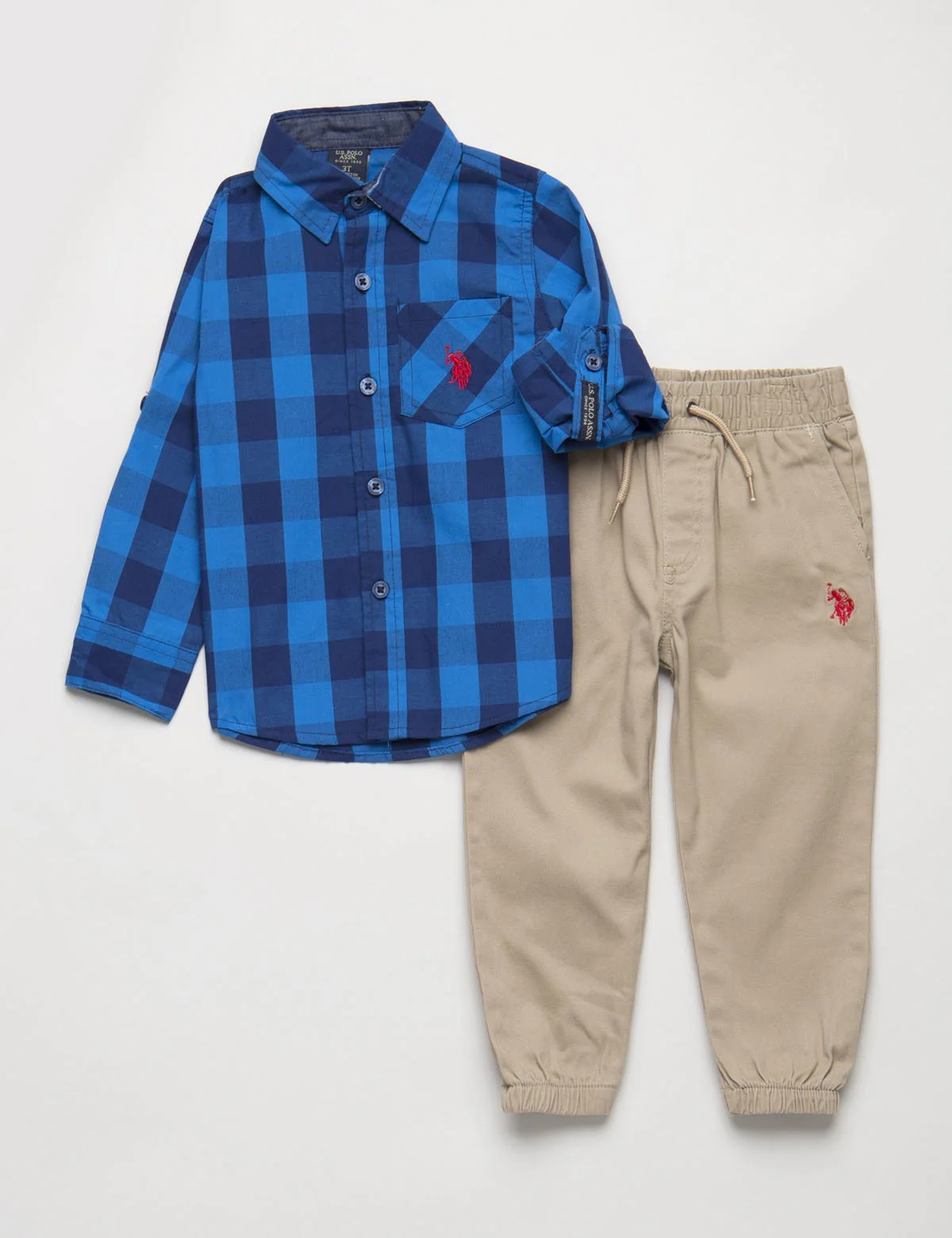 16840-toddler-2-piece-set-plaid-shirt-joggers-1.webp Toddler 2 Piece Set - Plaid Shirt & Joggers