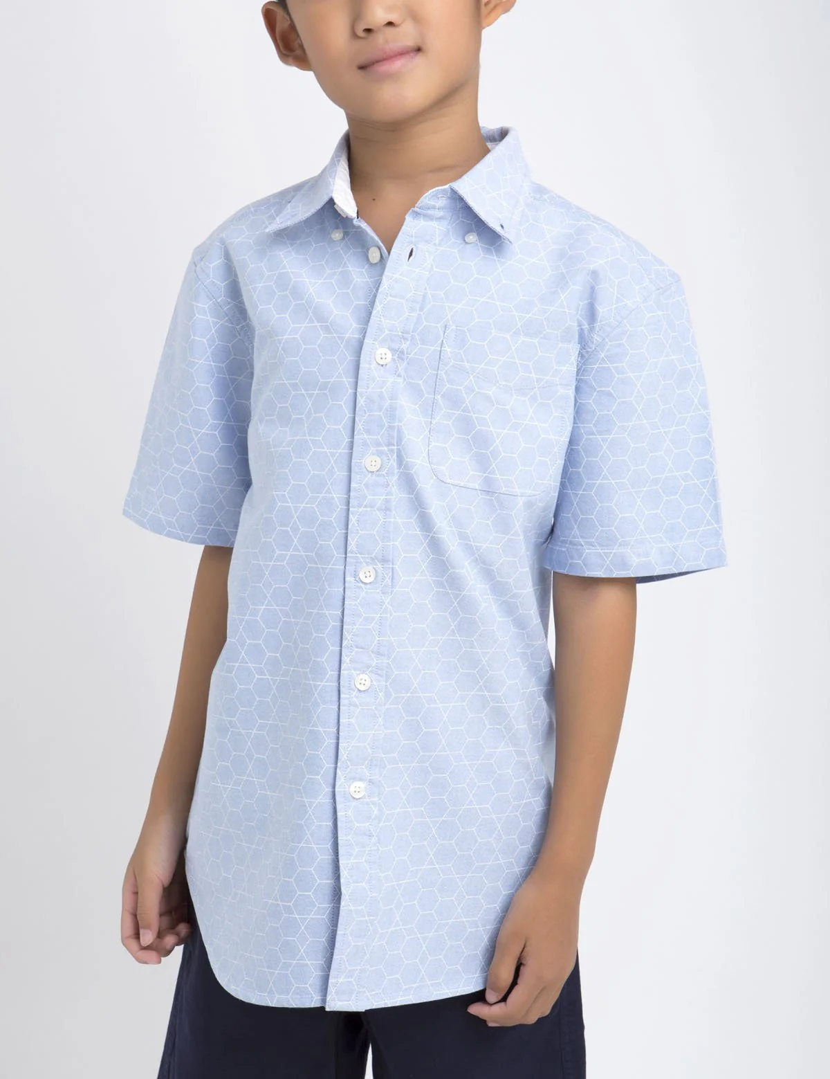 BOYS BLACK MALLET HONEYCOMB SHIRT