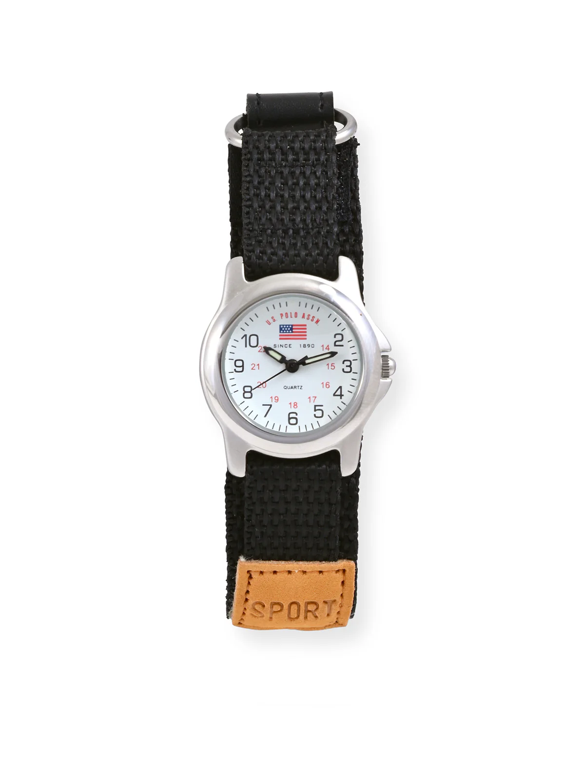 USPA JUNIOR BLACK NYLON FASTWRAP WATCH