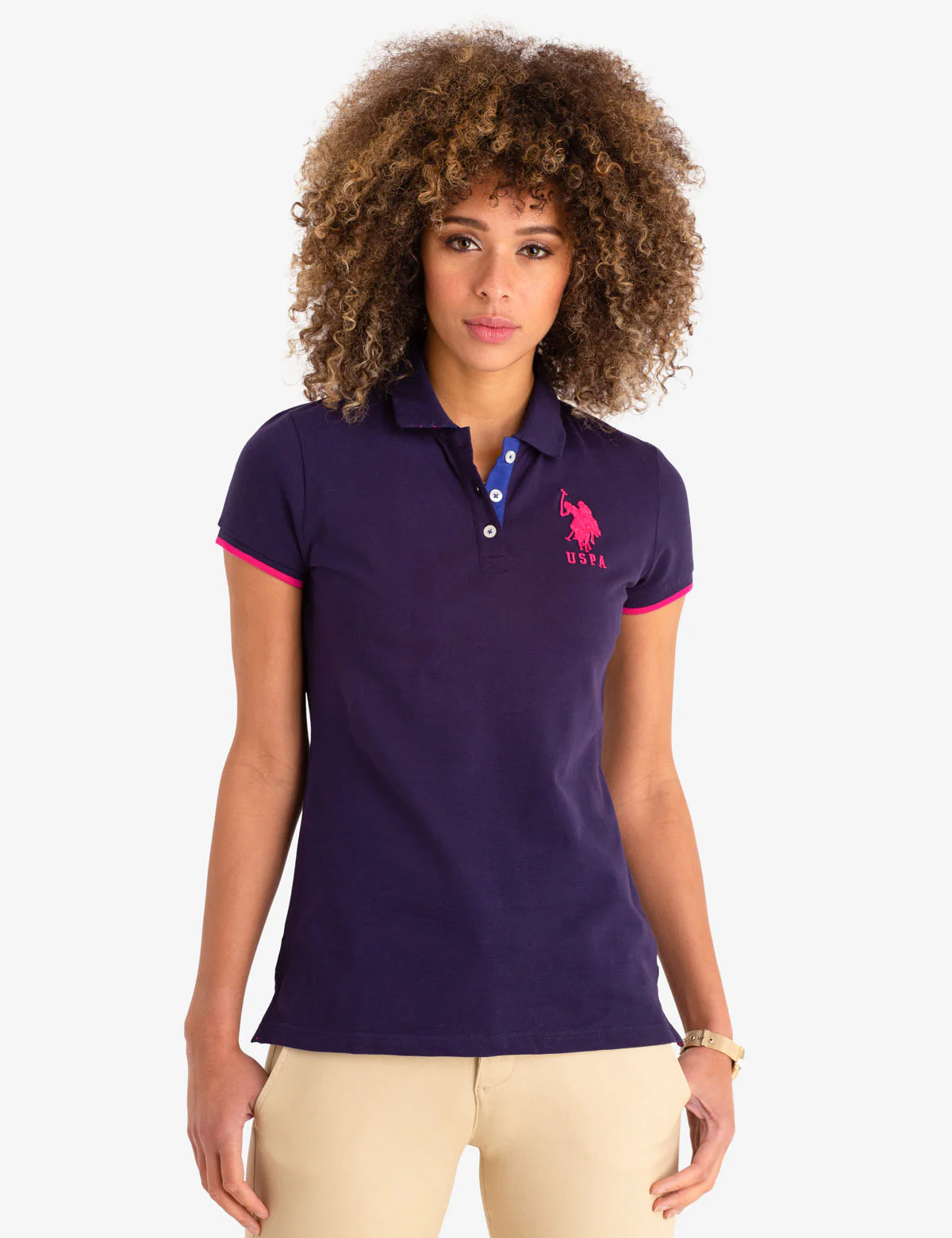 STRETCH BIG LOGO TIPPED POLO SHIRT