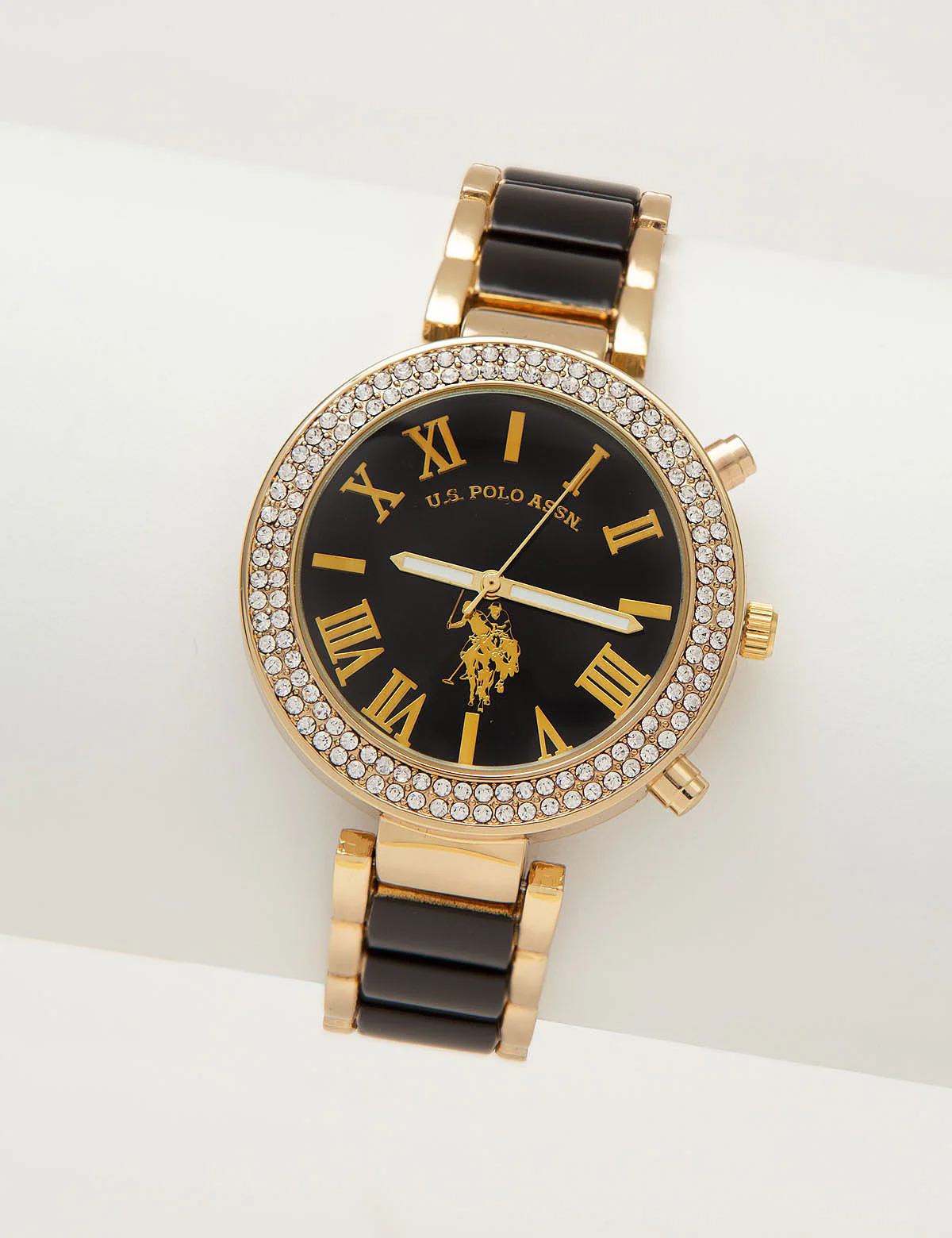 18878-ladies-gold-and-black-enamel-link-watch-1.webp LADIES GOLD AND BLACK ENAMEL LINK WATCH