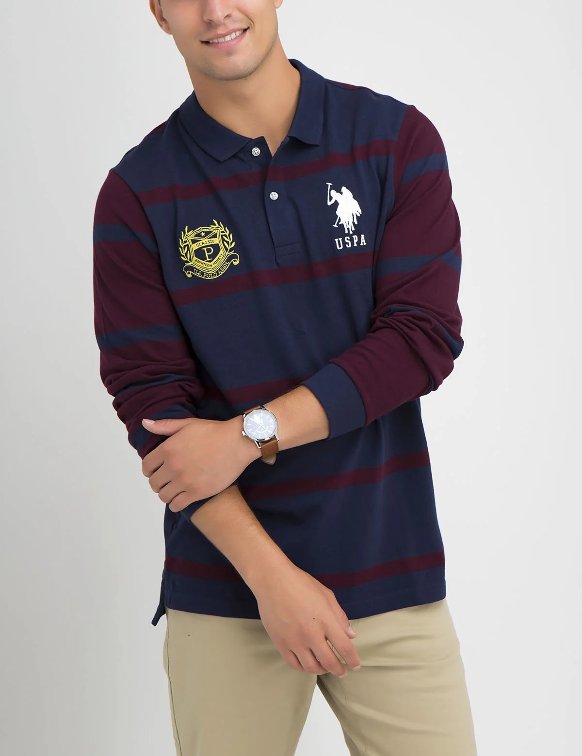 20453-contrast-stripe-long-sleeve-polo-shirt-1.webp Contrast stripe long sleeve polo shirt