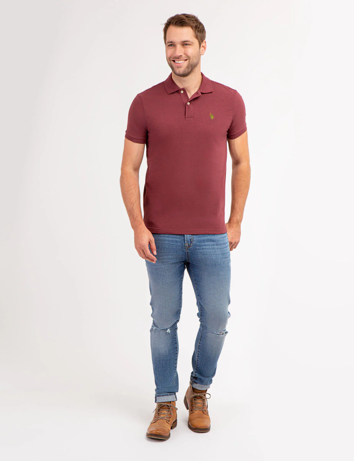 SOLID PIQUE SMALL LOGO POLO SHIRT