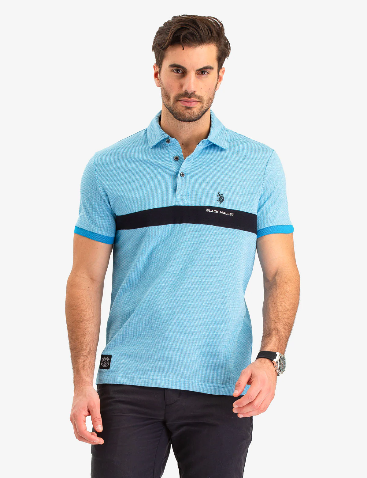 21607-black-mallet-jacquard-stripe-polo-shirt-1.webp BLACK MALLET JACQUARD STRIPE POLO SHIRT