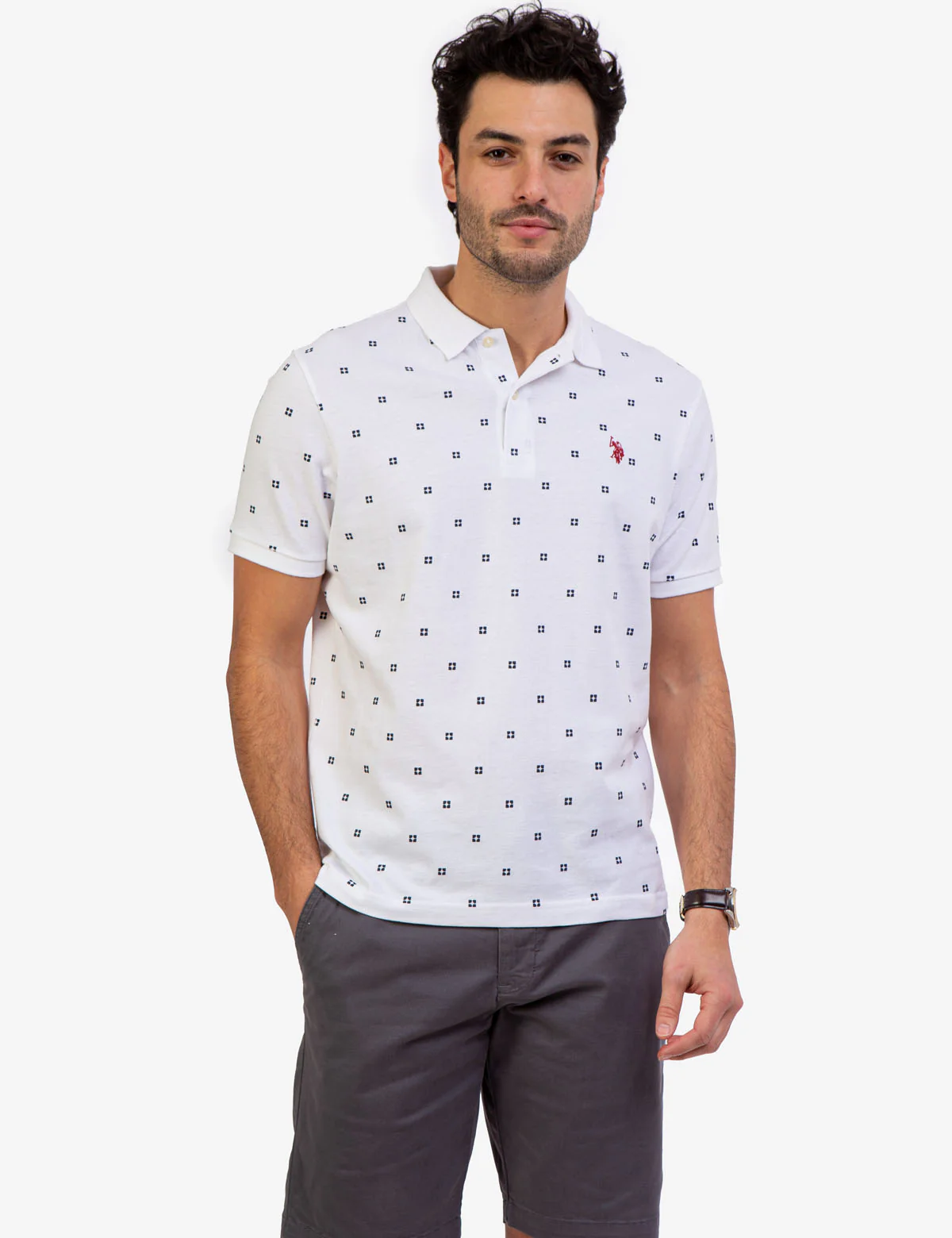 PRINTED PIQUE POLO SHIRT