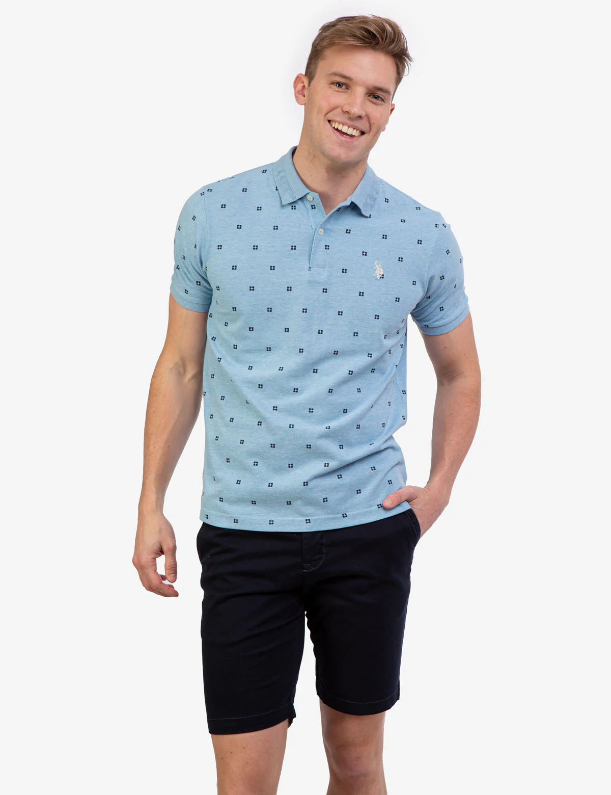PRINTED PIQUE POLO SHIRT