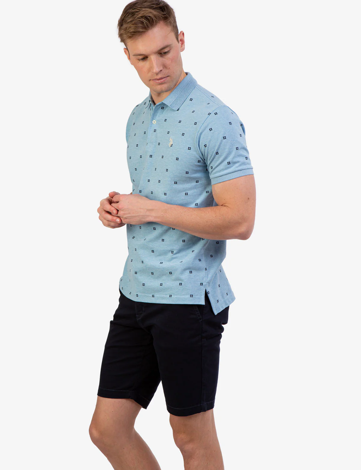 PRINTED PIQUE POLO SHIRT