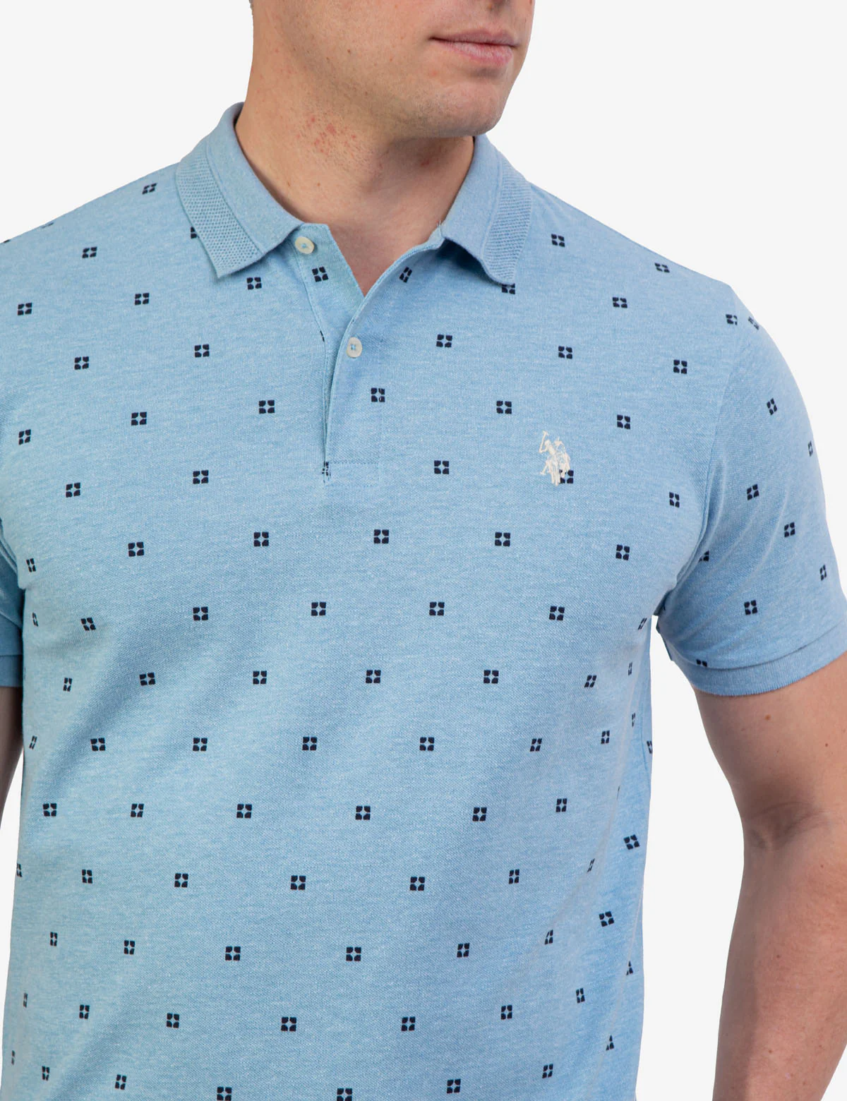 PRINTED PIQUE POLO SHIRT