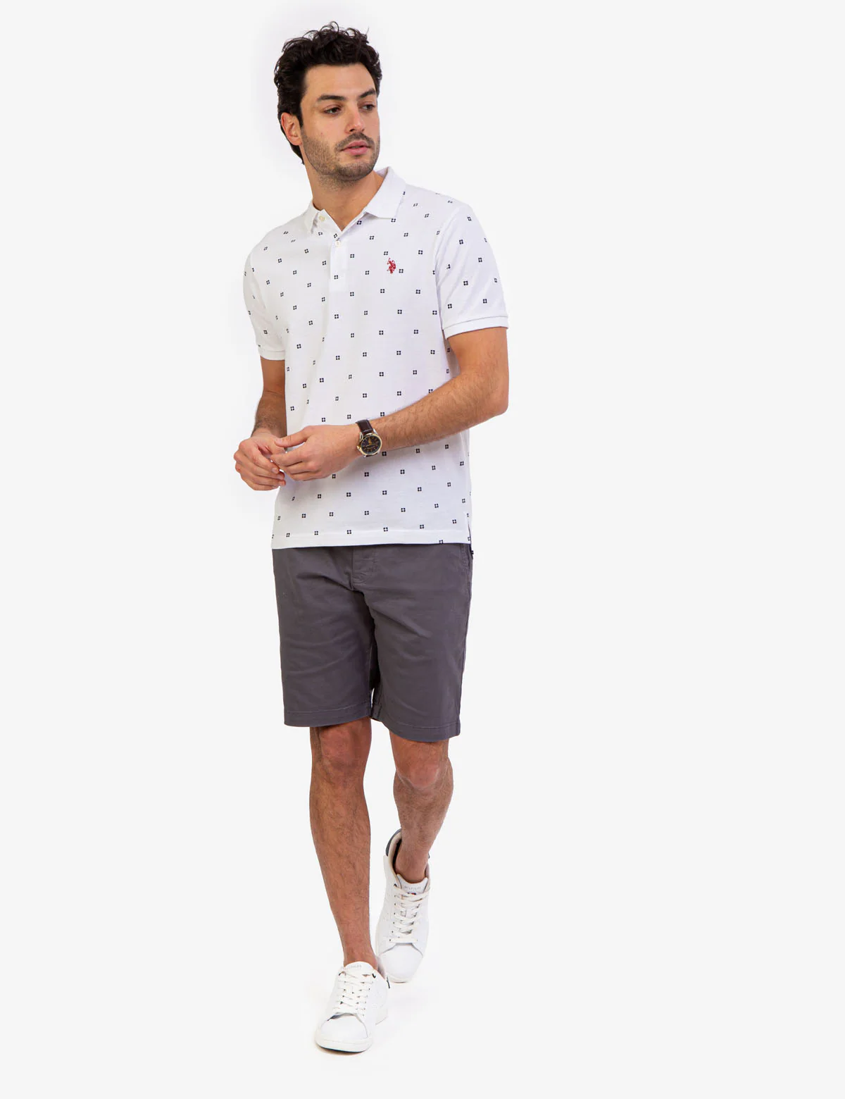 PRINTED PIQUE POLO SHIRT