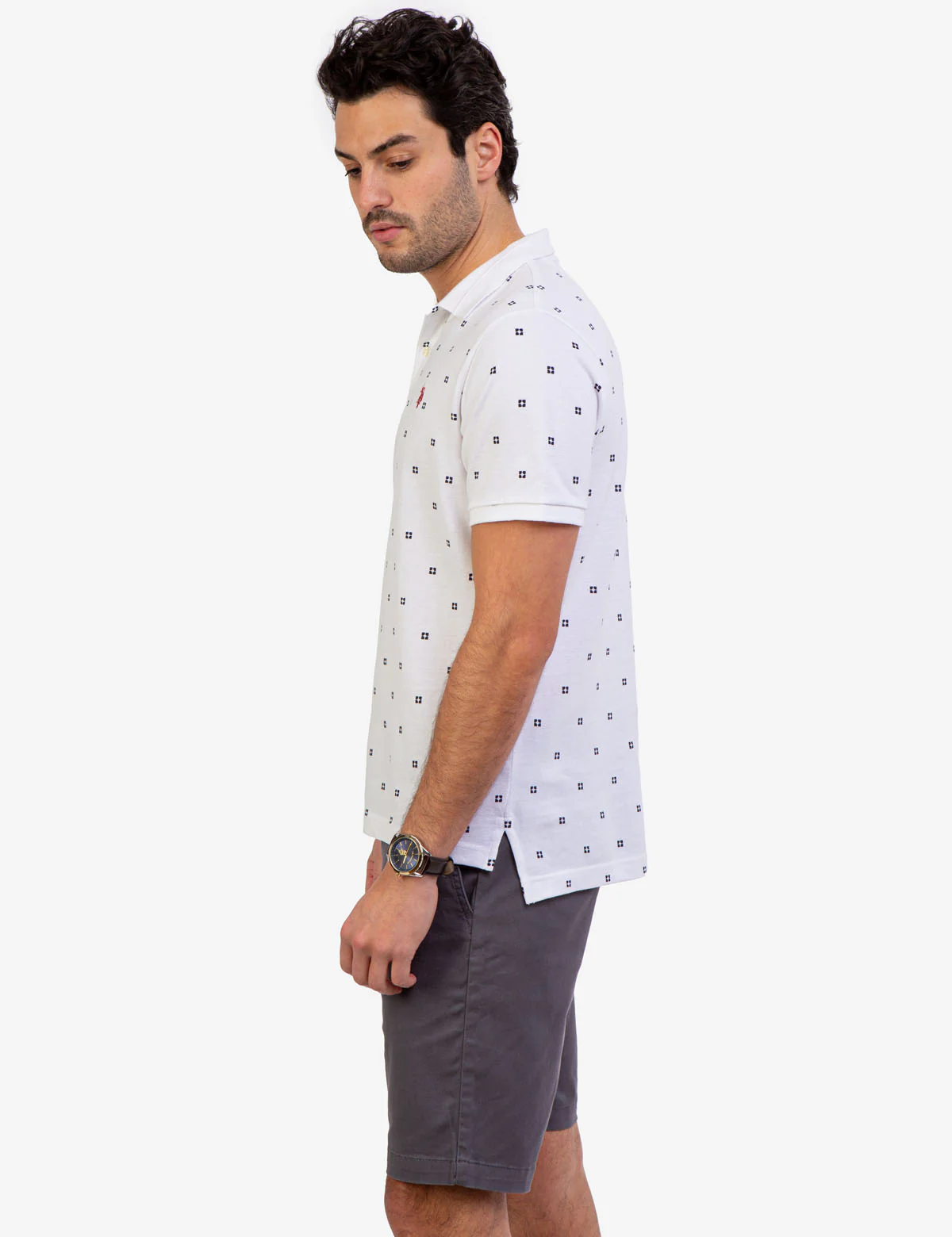 PRINTED PIQUE POLO SHIRT