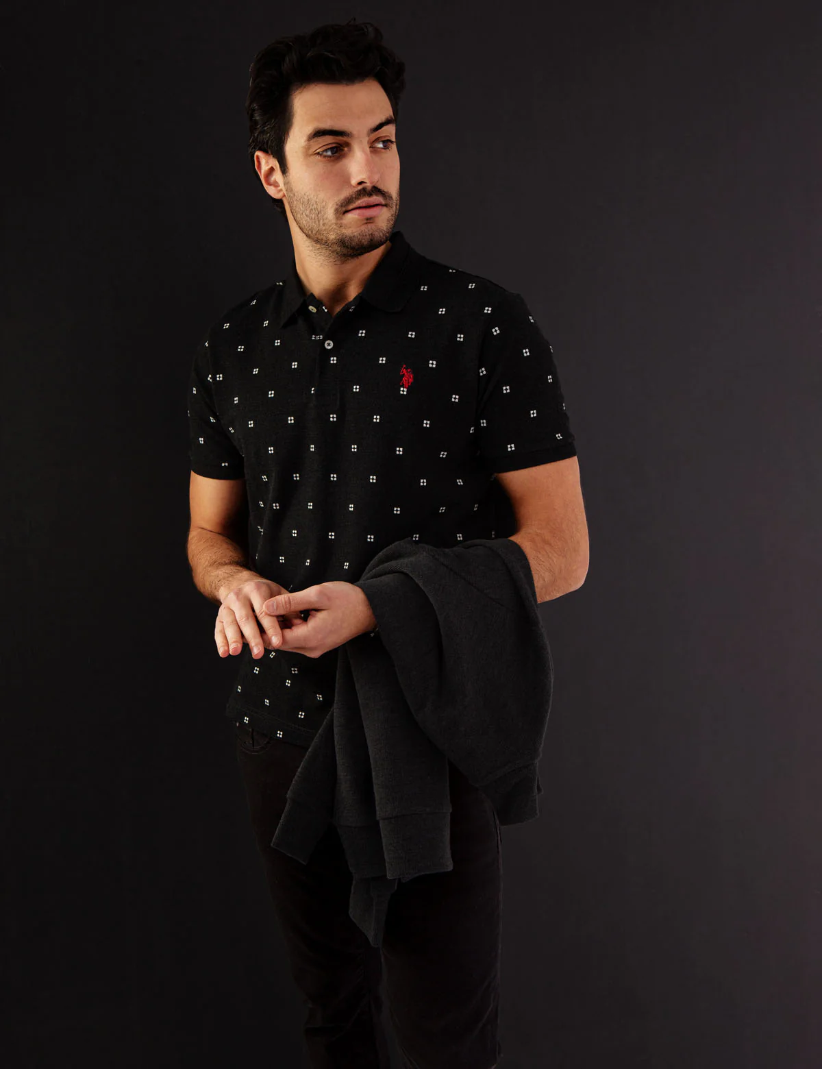 PRINTED PIQUE POLO SHIRT