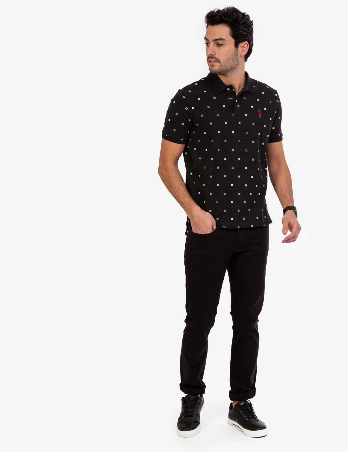 PRINTED PIQUE POLO SHIRT
