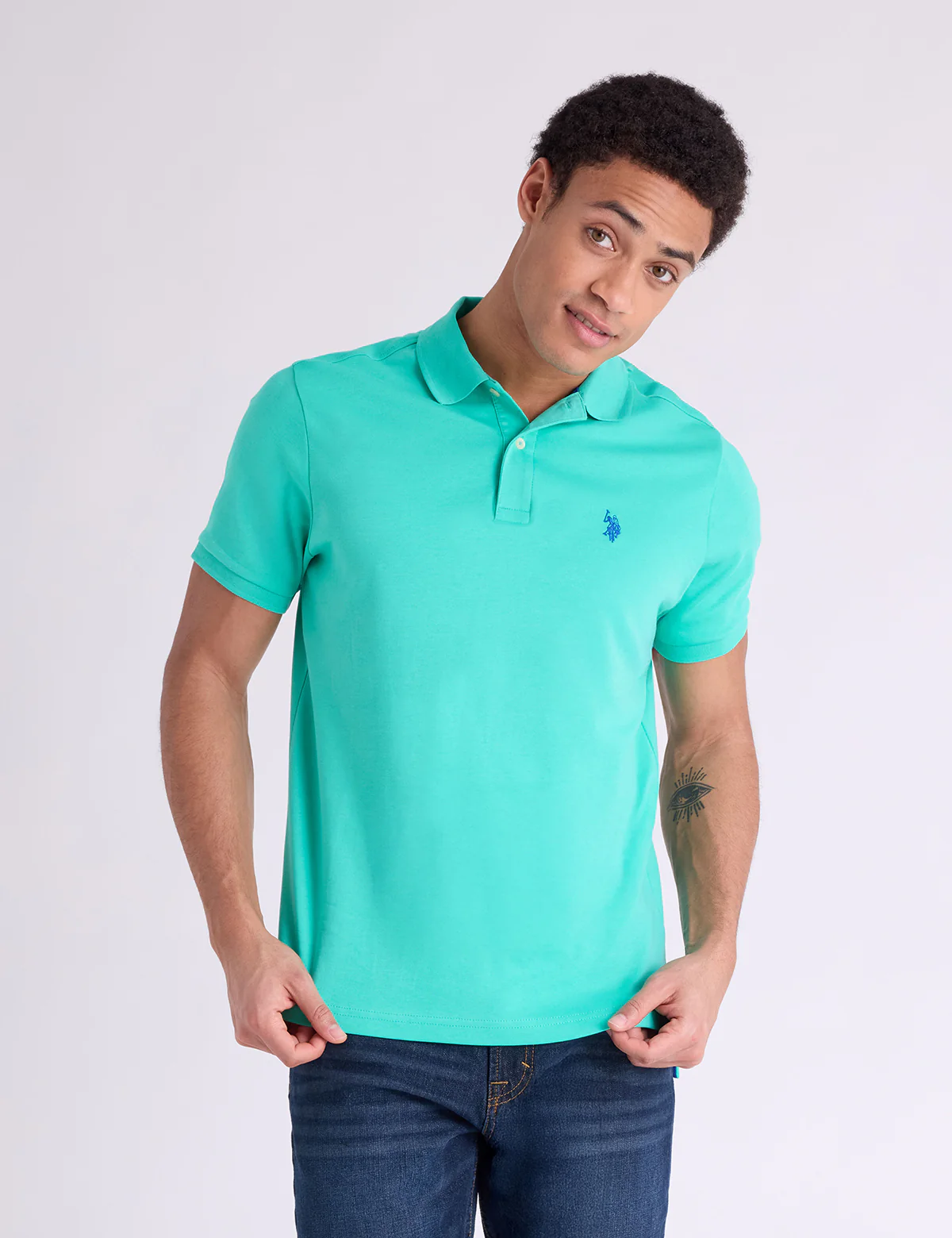 SOLID INTERLOCK POLO SHIRT