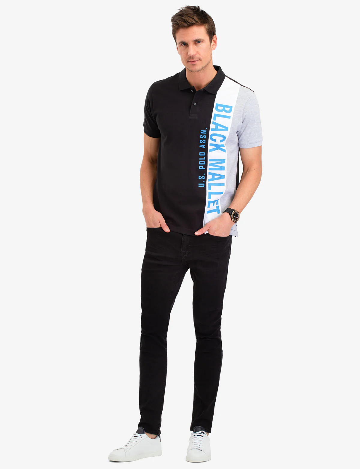 22364-black-mallet-vertical-logo-polo-shirt-2.webp BLACK MALLET VERTICAL LOGO POLO SHIRT