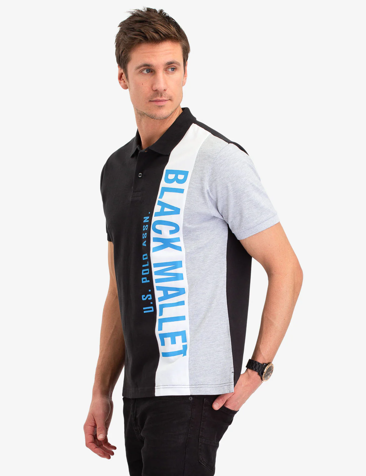 22364-black-mallet-vertical-logo-polo-shirt-3.webp BLACK MALLET VERTICAL LOGO POLO SHIRT