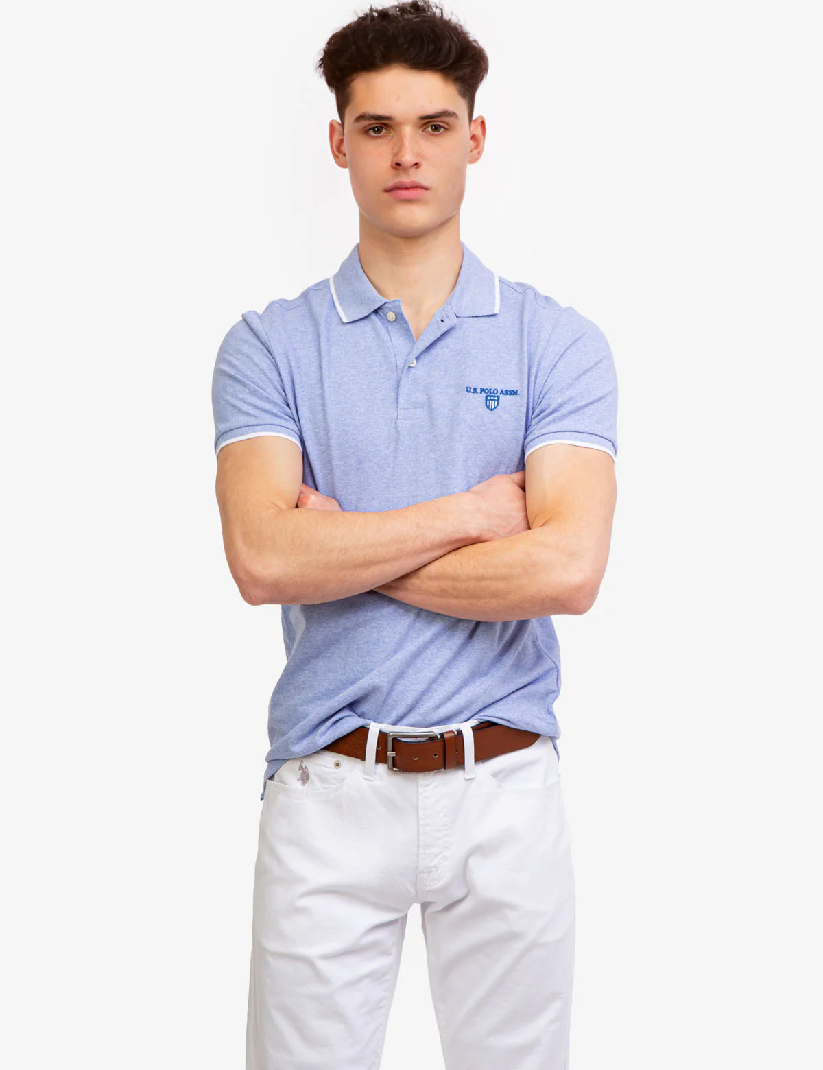 22411-marled-yarn-polo-shirt-with-embroidered-crest-1.webp MARLED YARN POLO SHIRT WITH EMBROIDERED CREST
