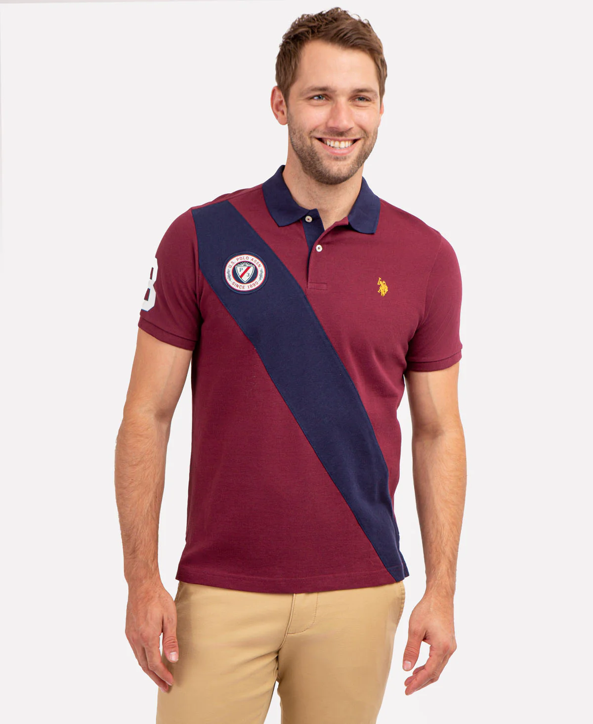 COLORBLOCK PIQUE SASH POLO SHIRT